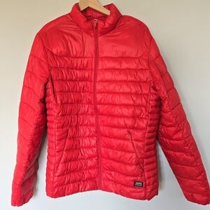 Pull & Bear Men's Red Lightweight Puffer Jacket Size XL